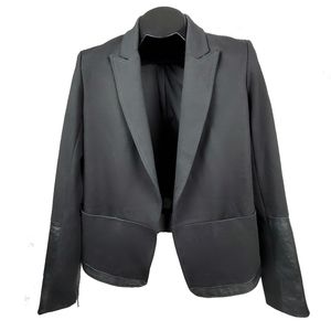 NEW Danier Peak Lapel Blazer Zippered Cuff Italian Leather Trim Size Small